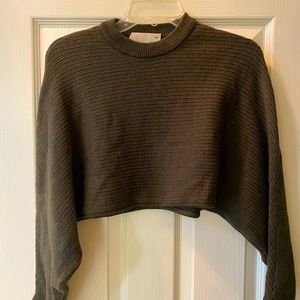Aritzia Wilfred Free cropped sweater - olive, one size